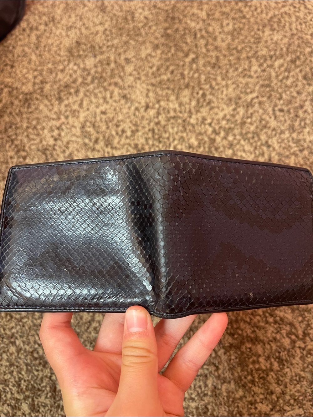 Gucci Black Textured Money Clip Wallet